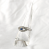 Adjustable Evil eye ring silver set with cubic zirconia