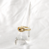 Adjustable Evil eye ring gold set with cubic zirconia's