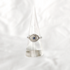 Adjustable Evil eye ring silver set with cz