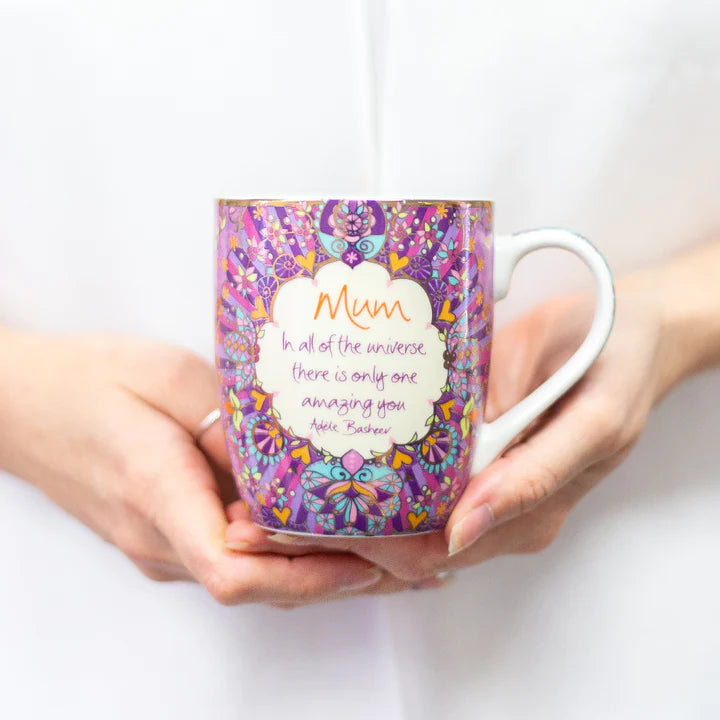 Mum inspiration Intrinsic mug with keepsake box ~ pink/purple designs