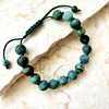 African Turquoise Adjustable Unisex Bracelet Matte Finish 10mm