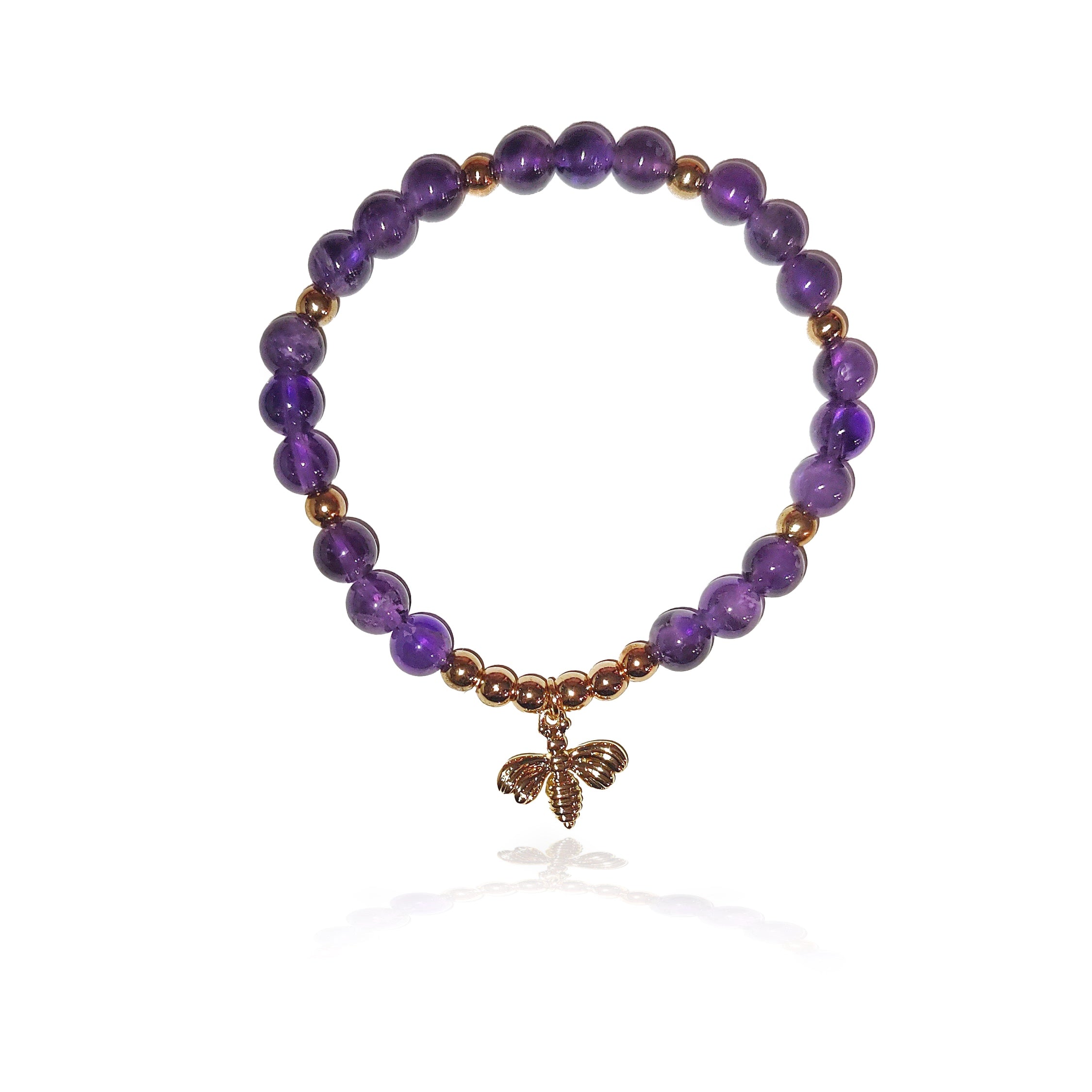 Luna Lovewitch Bumblebee charm bracelet in amethyst