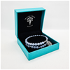 Angelite 8mm crystal bead bracelet with tree of life charm