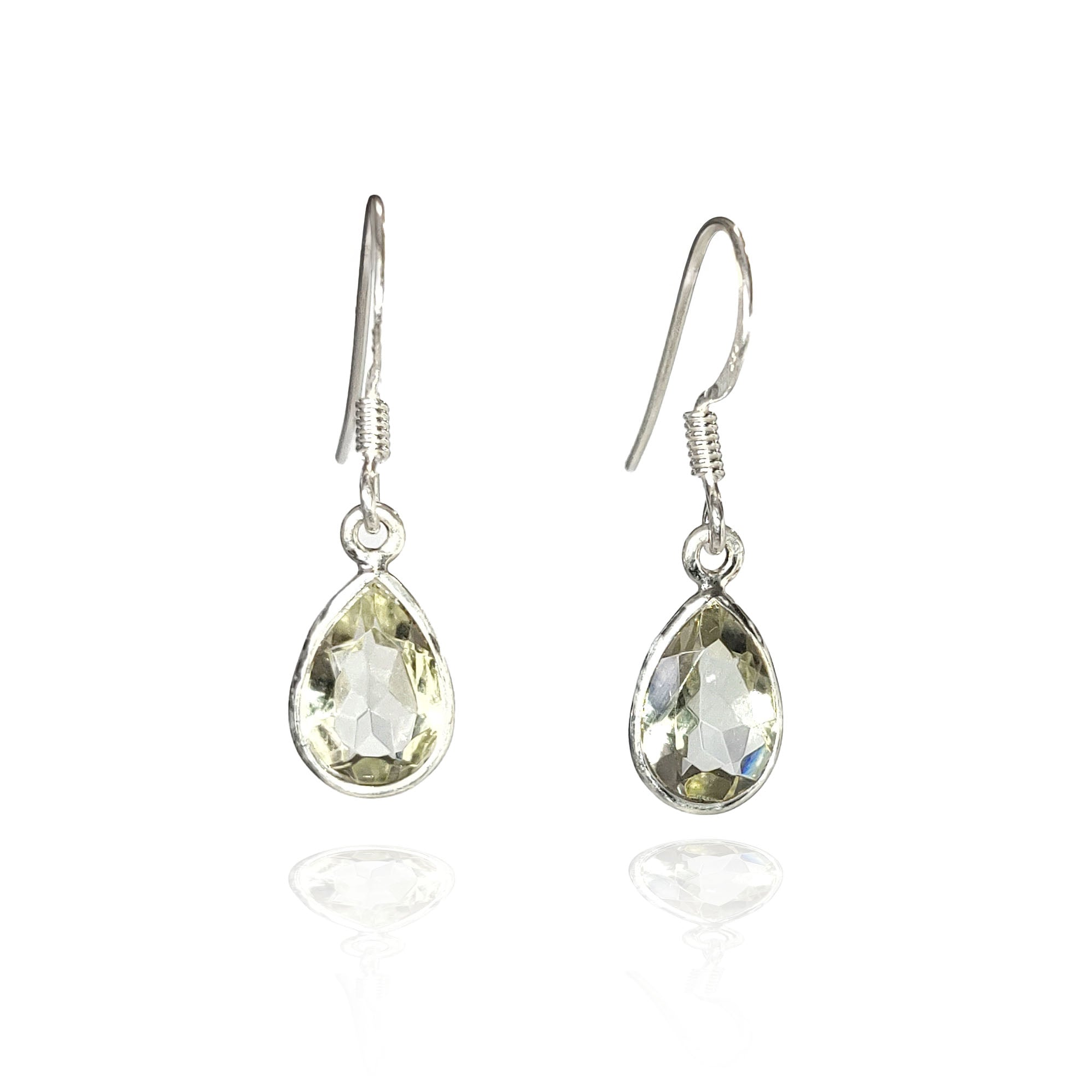 Annabelle Green amethyst tear drop sterling silver earring