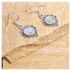 Moonstone boho hook earring in sterling silver