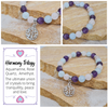 Harmony trilogy Aquamarine, amethyst and rose quartz 8mm crystal bead bracelet with tree of life charm