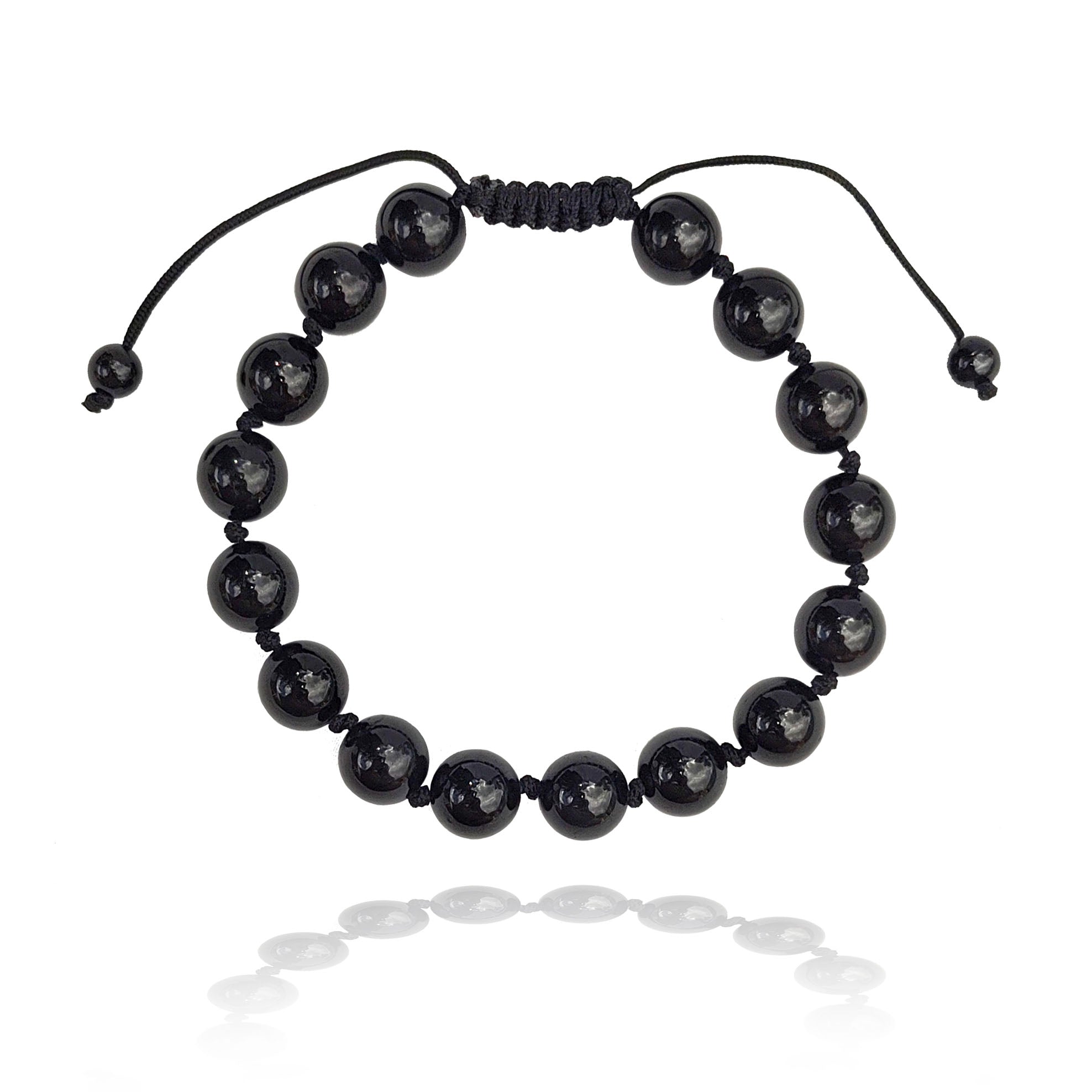 Black Tourmaline Adjustable Unisex Bracelet 10mm