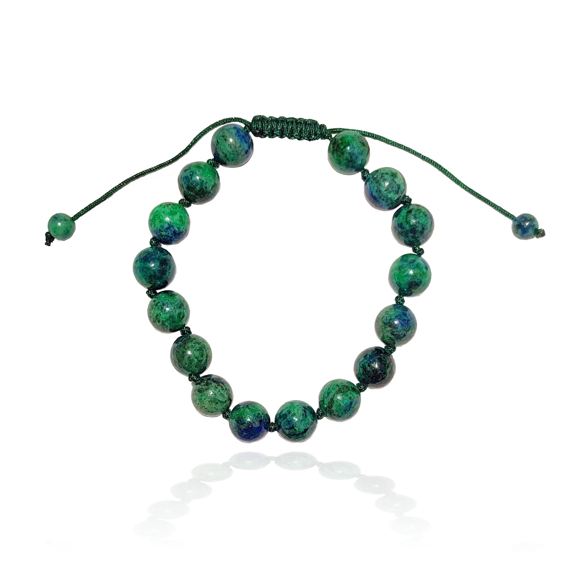 Azurite Adjustable Unisex Bracelet 10mm in luxury gift box