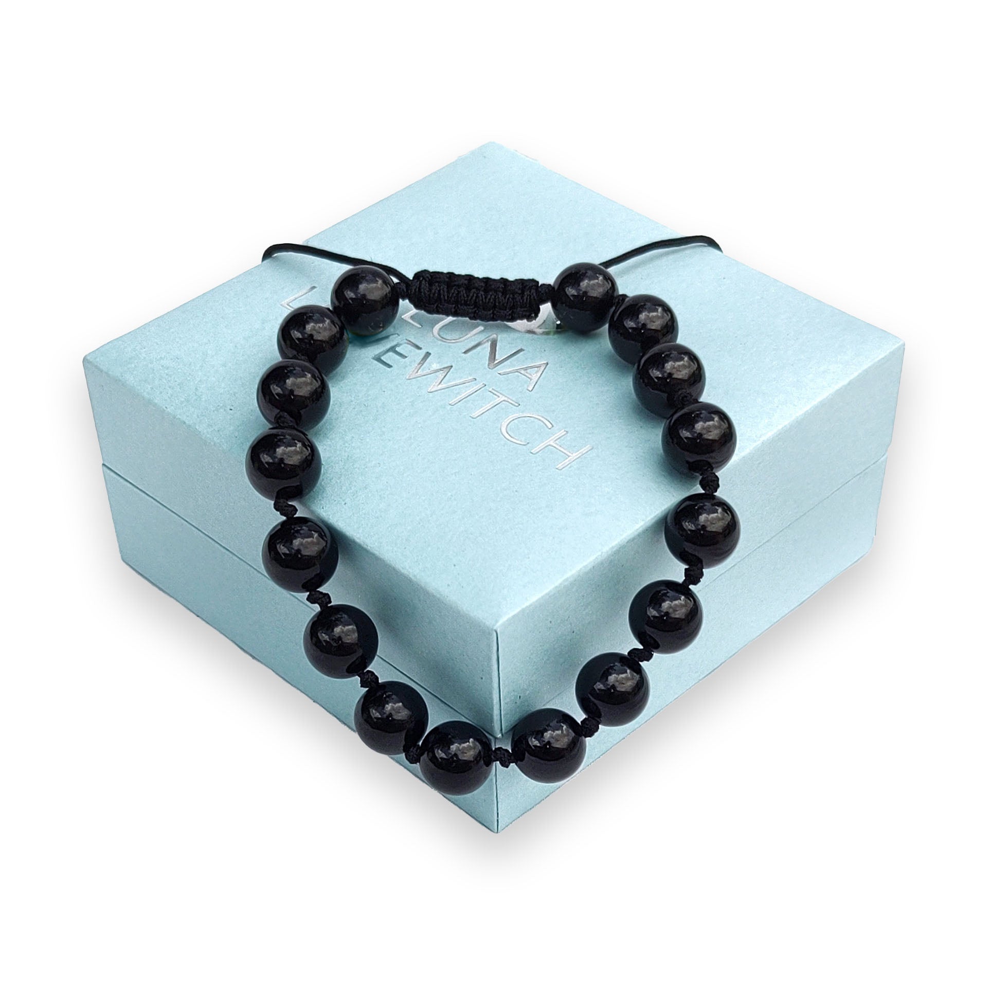 Black Tourmaline Adjustable Unisex Bracelet 10mm