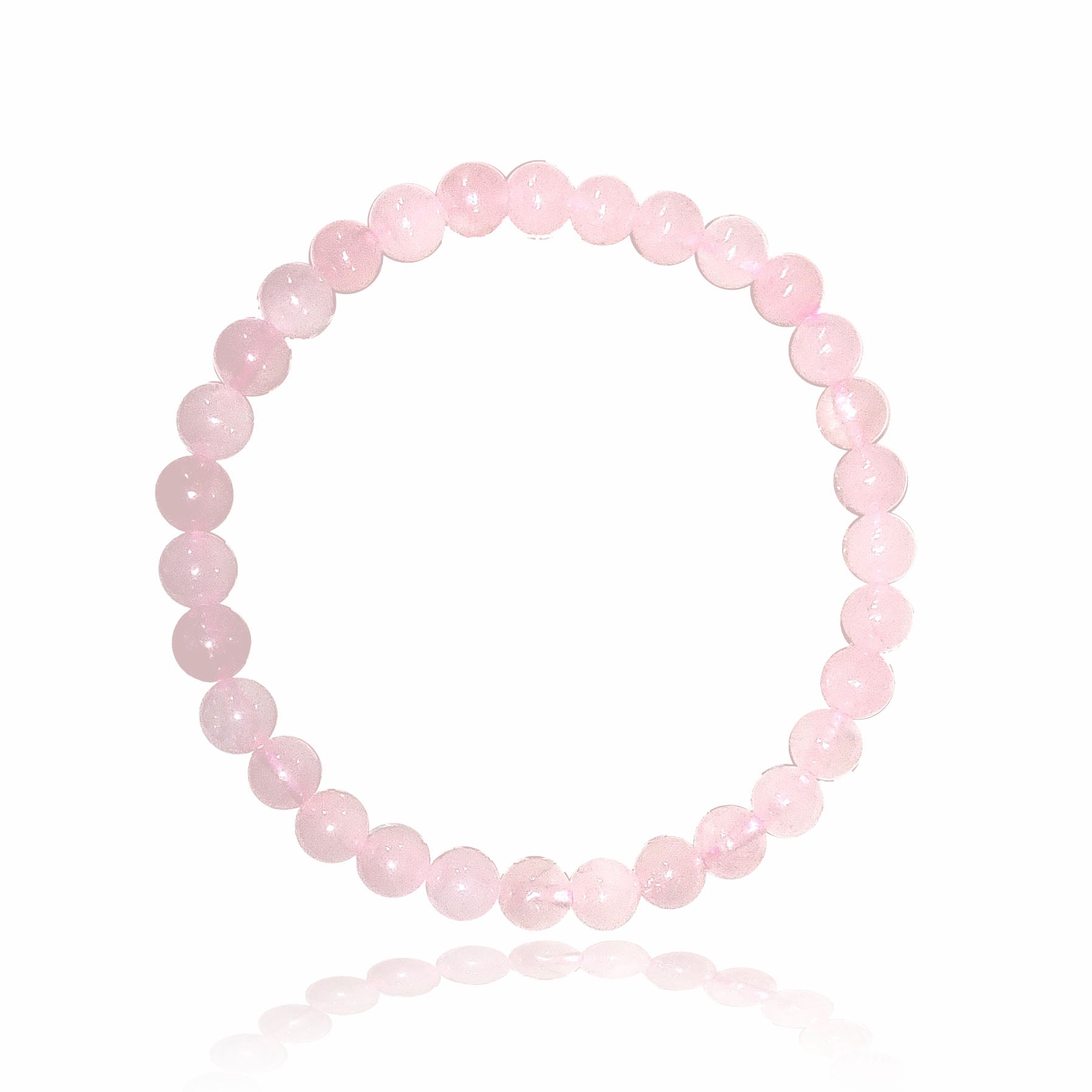 Rose quartz 6mm, 8mm and 10mm polished bead bracelet