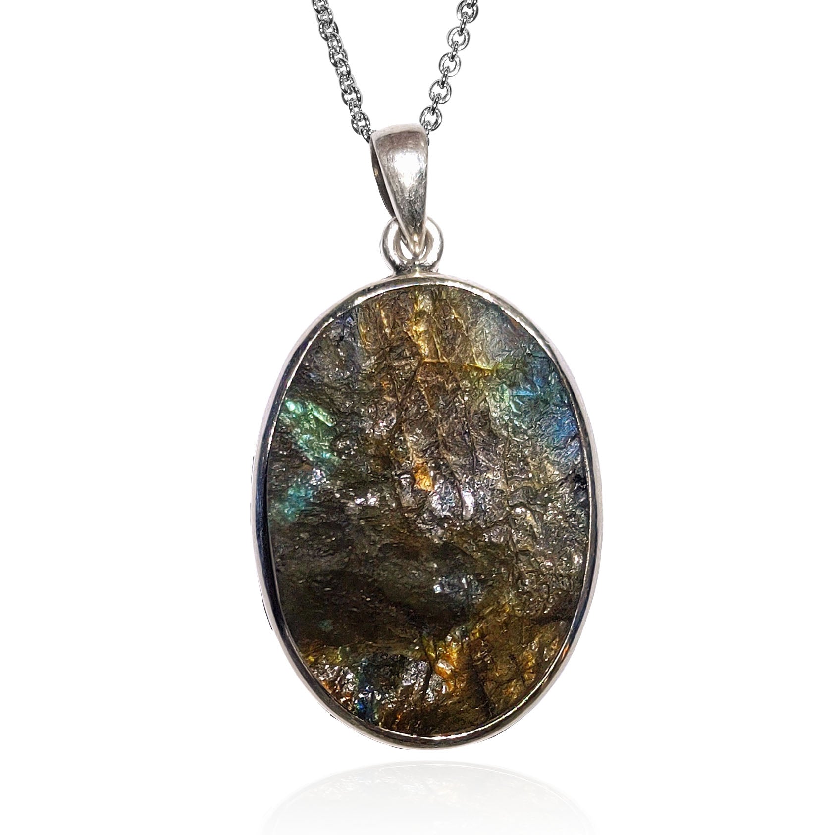 Labradorite sterling silver pendant