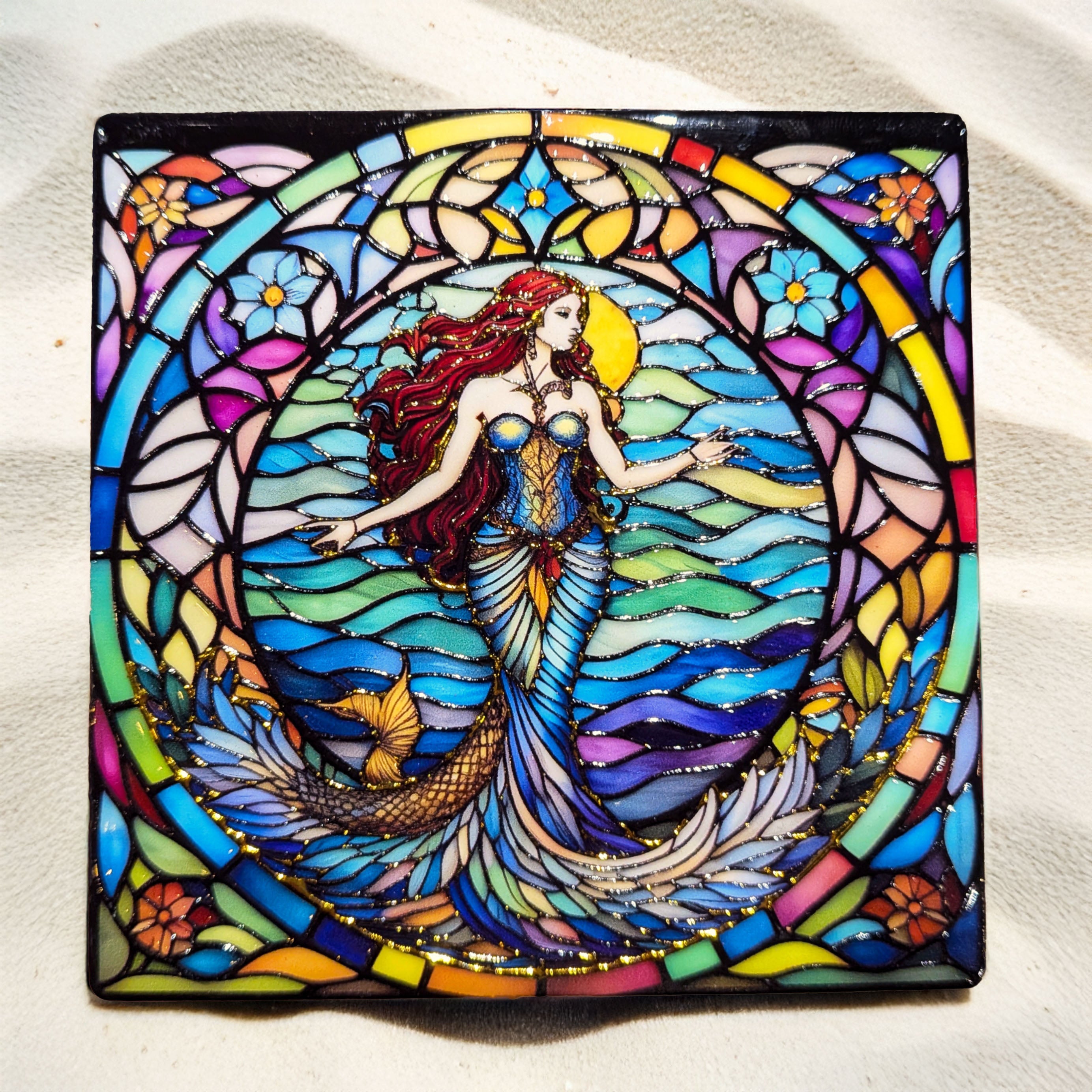 Embossed Mermaid coasters - Set of 4