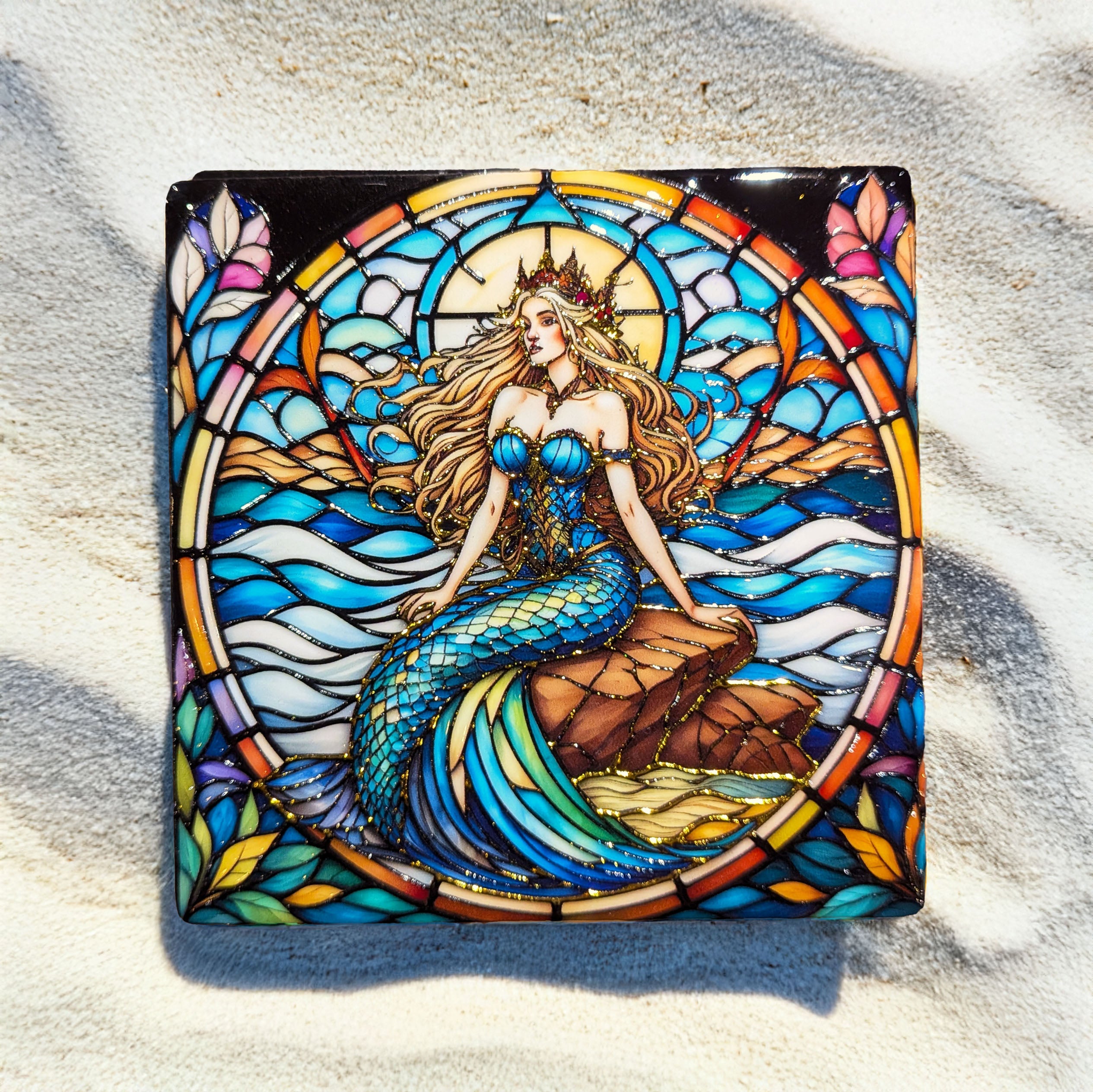 Embossed Mermaid coasters - Set of 4