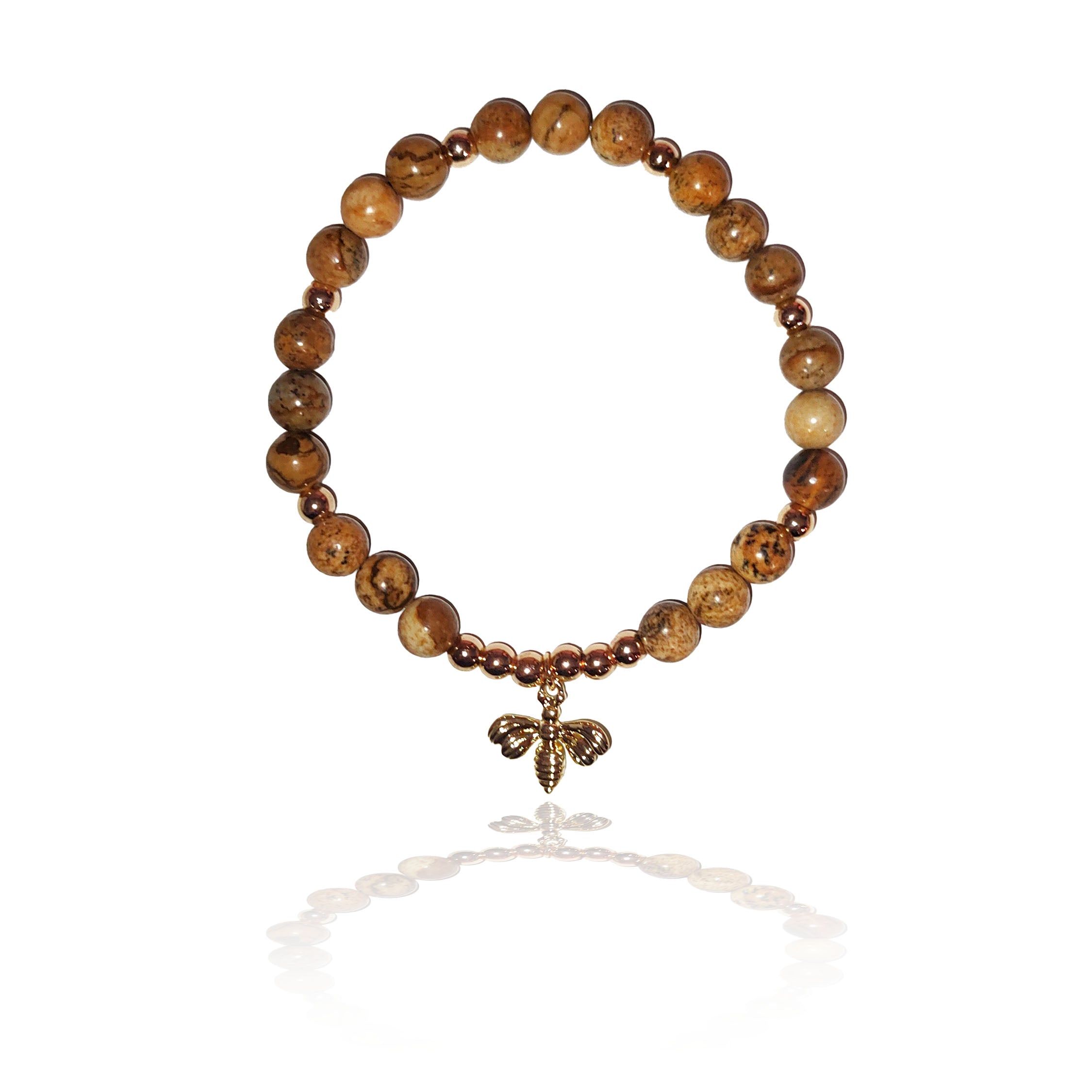 Luna Lovewitch Bumblebee charm bracelet in picture jasper