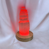Colour changing LED light wooden stand for crystals