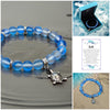 Matte blue mermaid glass bead bracelet with turtle charm in luxury gift box