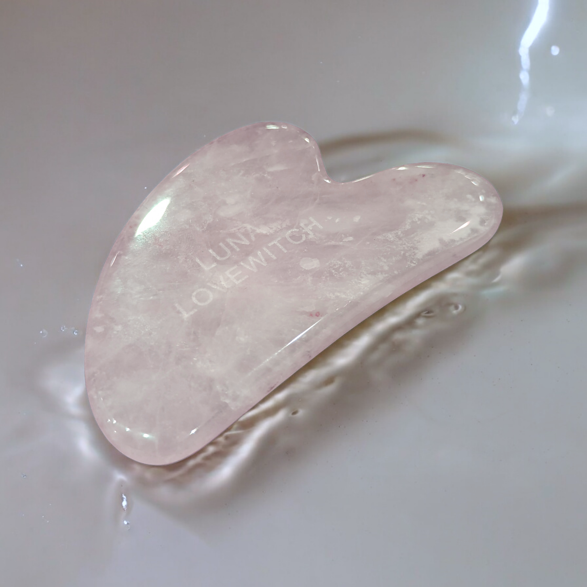 Rose Quartz Crystal Gua Sha - facial sculpting tool with luxury gift box