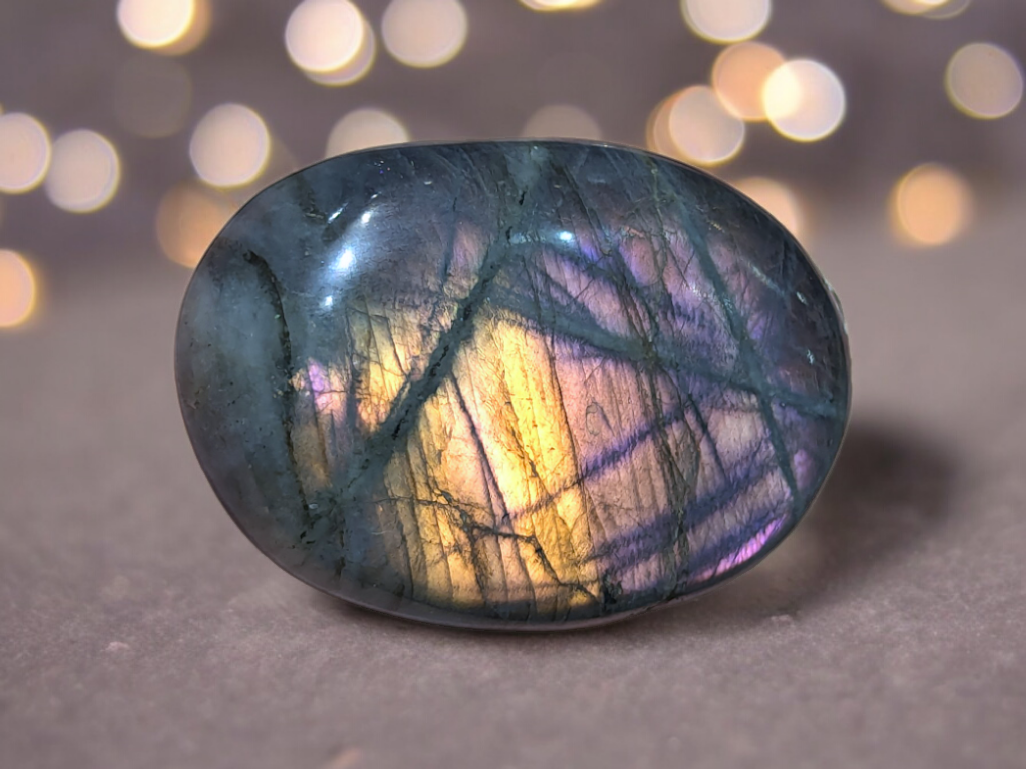 Magical flash labradorite palm stones - 4 sizes to choose from