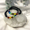 Lava stone chakra crystal diffuser bracelet