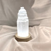 White LED light wooden stand for crystals