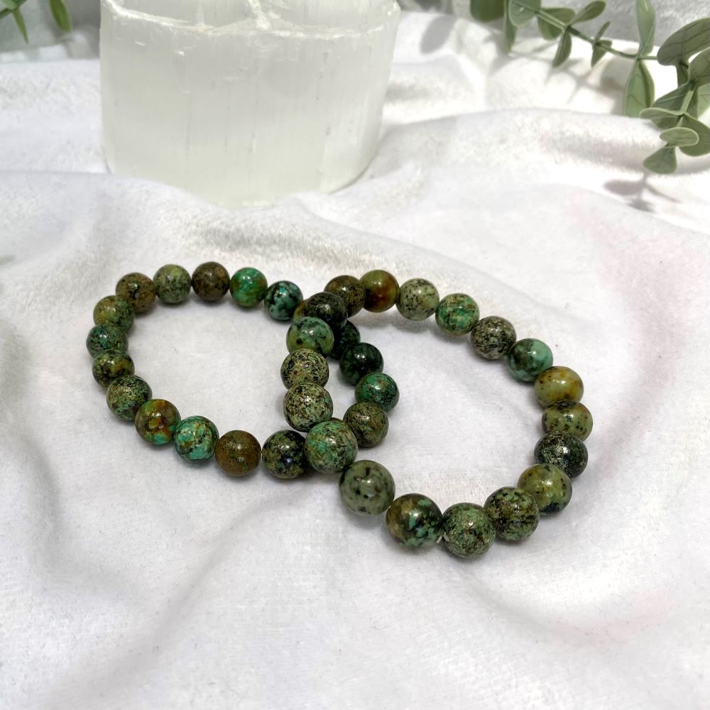 African turquoise bead bracelet 10mm polished