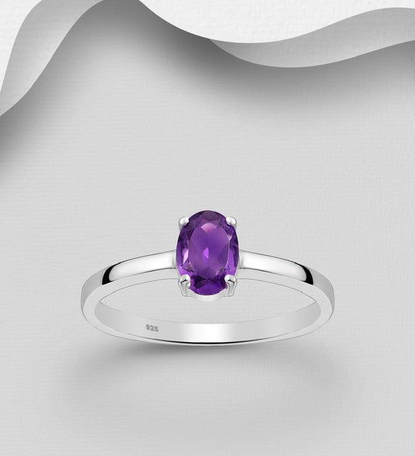 Amethyst Oval Ring Rings The Crystal and Wellness Warehouse 