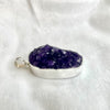 Amethyst druzy hand made one of a kind sterling silver statement pendant