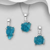 Blue Apatite handmade silver pendant Charms & Pendants The Crystal and Wellness Warehouse 