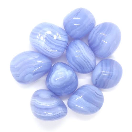Blue Lace Agate Tumble Crystals The Crystal and Wellness Warehouse 