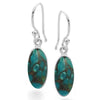 Blue Mohave turquoise oval silver earrings Earrings The Crystal and Wellness Warehouse 