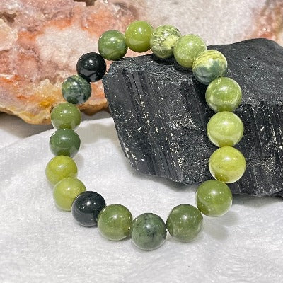 Canadian Nephrite Jade Bead Bracelet Bracelets The Crystal and Wellness Warehouse 10mm 