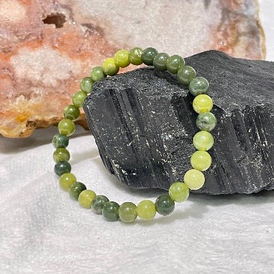 Canadian Nephrite Jade Bead Bracelet Bracelets The Crystal and Wellness Warehouse 8mm 