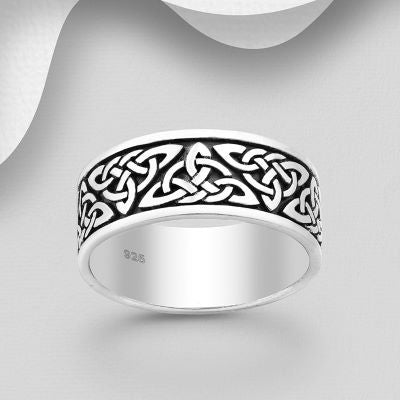 Celtic knot silver band ring Rings The Crystal and Wellness Warehouse 