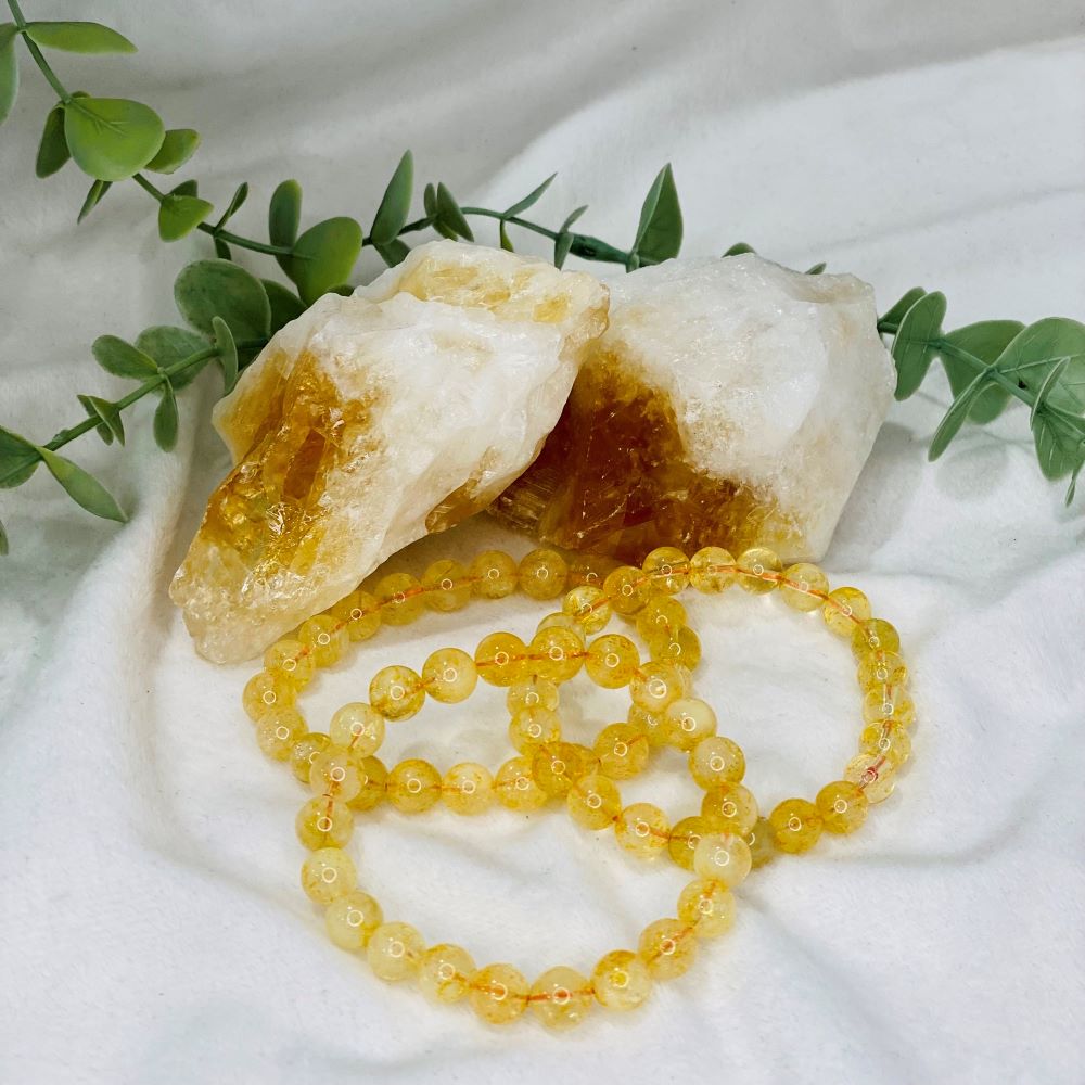 Citrine 8mm and 6mm bead bracelet