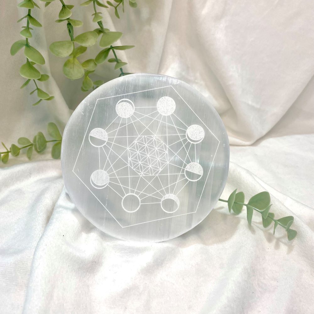 Selenite charging plate crystal grid design