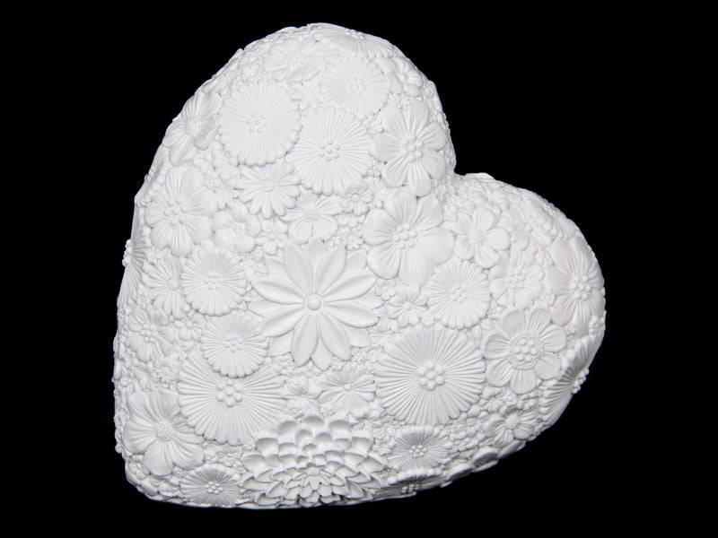Decorative White Floral Heart Homewares The Crystal and Wellness Warehouse 