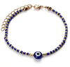 Evil eye blue and gold beaded bracelet Bracelets The Crystal and Wellness Warehouse 