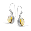 Faceted oval citrine silver hook earrings Earrings The Crystal and Wellness Warehouse 