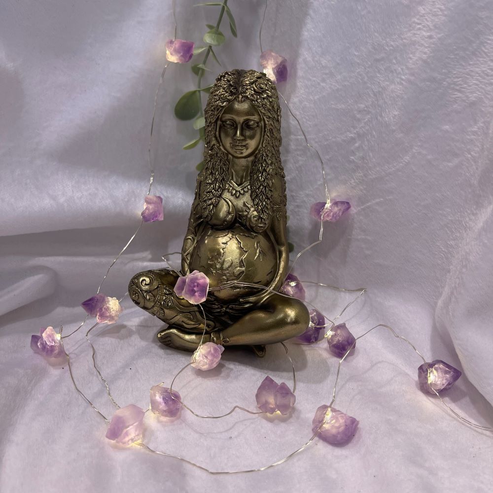 Mother gaia earth goddess gold statue in 2 sizes - 15cm and 18.5cm choices