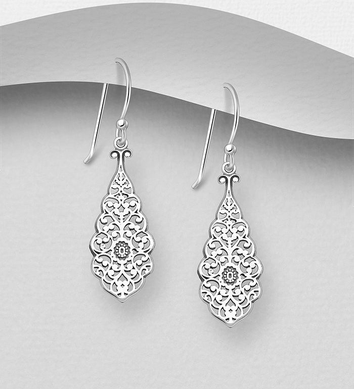 Filigree sterling silver earrings Earrings The Crystal and Wellness Warehouse 
