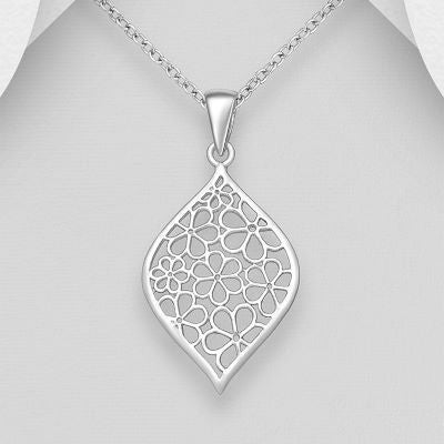 Flower pendant in sterling silver Charms & Pendants The Crystal and Wellness Warehouse 