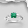 Green agate silver ring set with cubic zirconia Rings The Crystal and Wellness Warehouse 7 