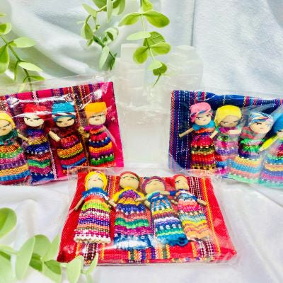 Guatemalan worry dolls large doll 4 pack various colours Decor The Crystal and Wellness Warehouse 