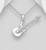 Guitar cz pendant in sterling silver Charms & Pendants The Crystal and Wellness Warehouse 