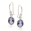 Iolite faceted oval earrings in silver Earrings The Crystal and Wellness Warehouse 