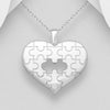 You're a piece of my heart jigsaw heart sterling silver pendant