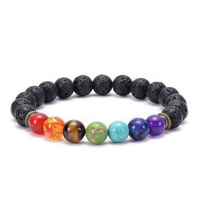 Lava stone chakra crystal diffuser bracelet Bracelets The Crystal and Wellness Warehouse 