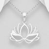 Lotus silver pendant set with cubic zirconia Charms & Pendants The Crystal and Wellness Warehouse 