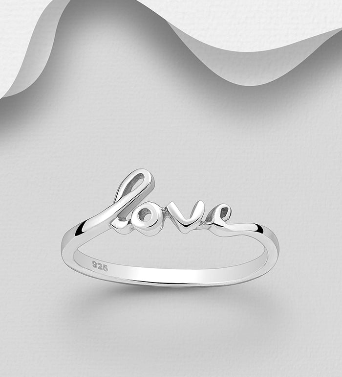 Love ring 925 sterling silver Rings The Crystal and Wellness Warehouse 