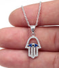 Lucky evil eye hamsa necklace in sterling silver Necklaces The Crystal and Wellness Warehouse 